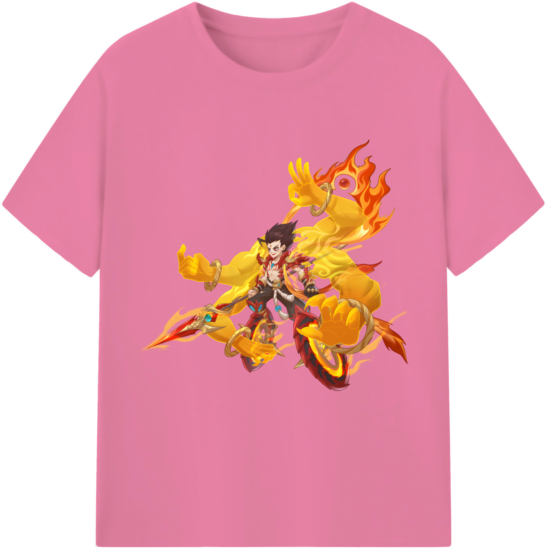 （画像用） Ne Zha 2 ナタ 魔童の大暴れ 綿100％半袖Tシャツ（フロントプリント）